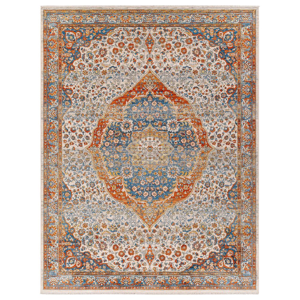 Surya Chicago CHG2306 6&#39;7&quot; Round Light Beige, Blue, Brick Red, Burnt Orange, Mustard, Taupe Area Rug, , large
