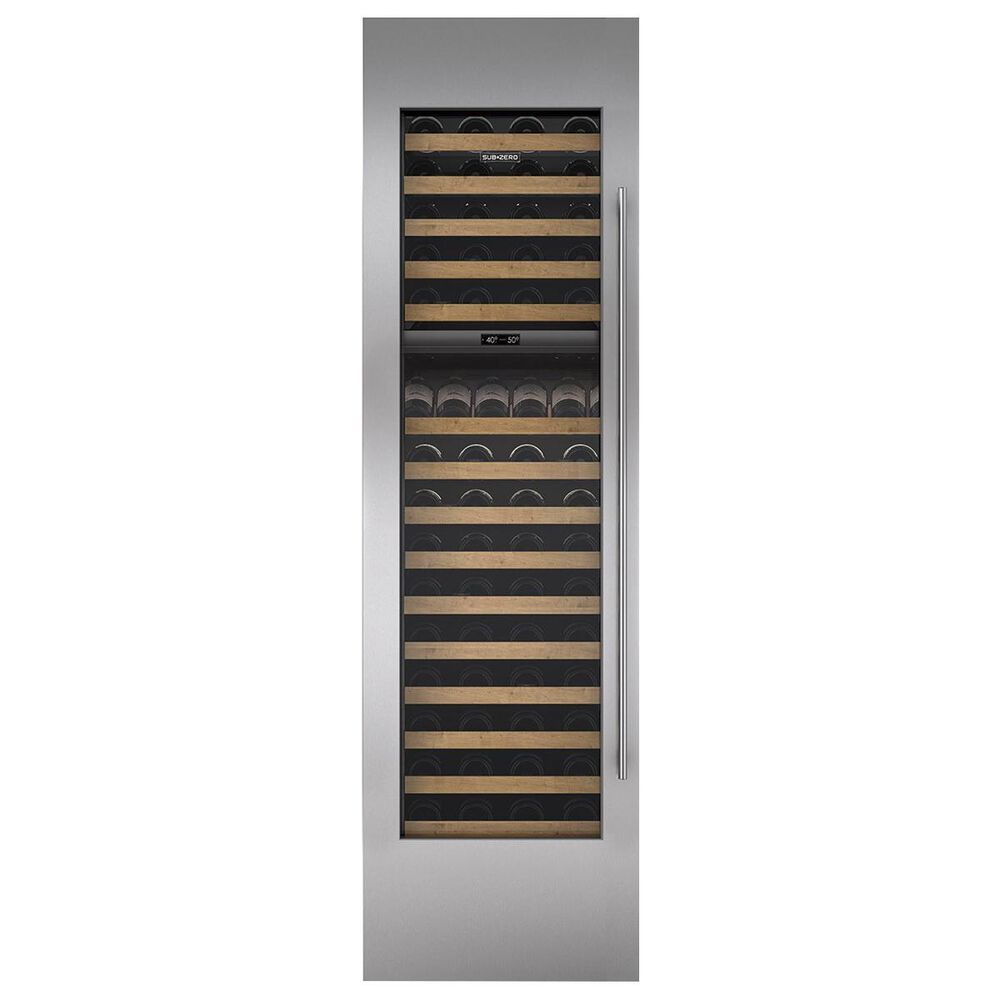 Sub Zero Integrated Wine Storage Door Panel with Left Hinge Tubular Handle in Stainless Steel, , large