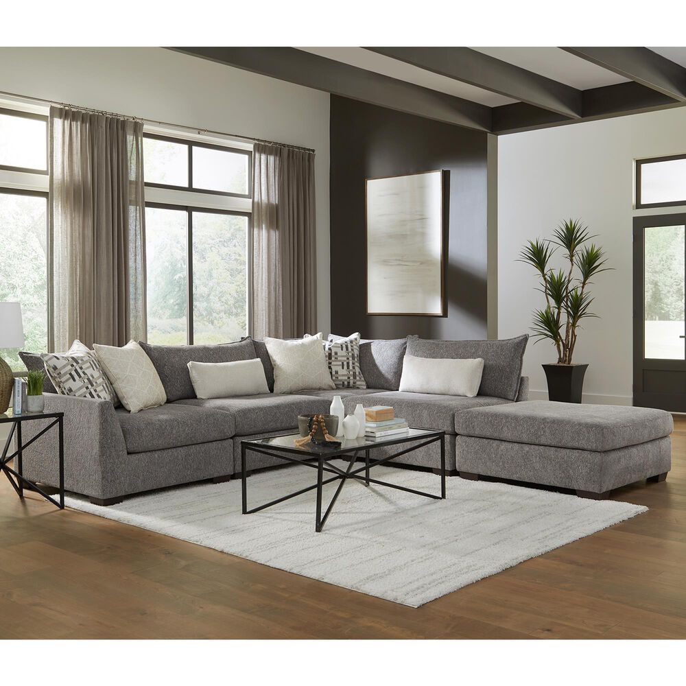 Peak Living 5-Piece Stationary Right Facing Sectional in Prospect Smoke, , large