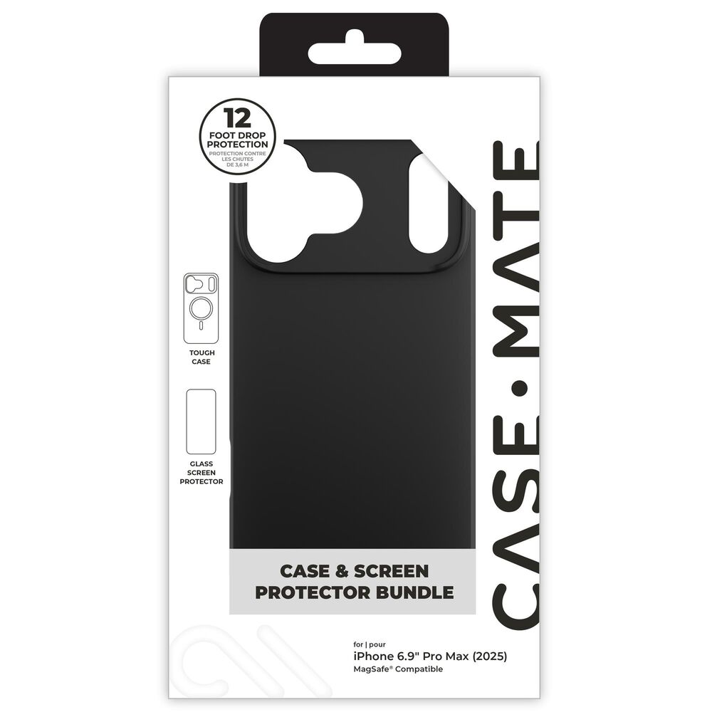 Case-Mate Protection Pack Tough MagSafe Case and Glass Screen Protector for iPhone 17 Pro Max in Black, , large