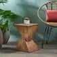 Hearth and Haven Tess Outdoor Twist-Shape Side Table in Natural, , large