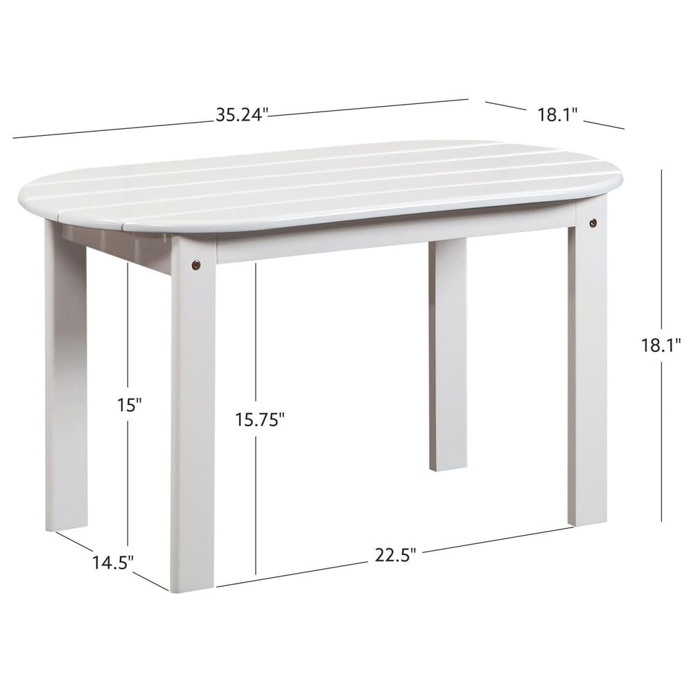 Linon Home Decor Adirondack Coffee Table in White, , large