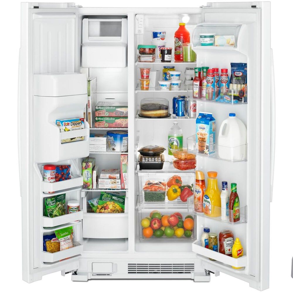 Amana 24.6 Cu. Ft. 35.5&quot; Side-by-Side Refrigerator with Dual Pad External Ice and Water Dispenser in White, , large