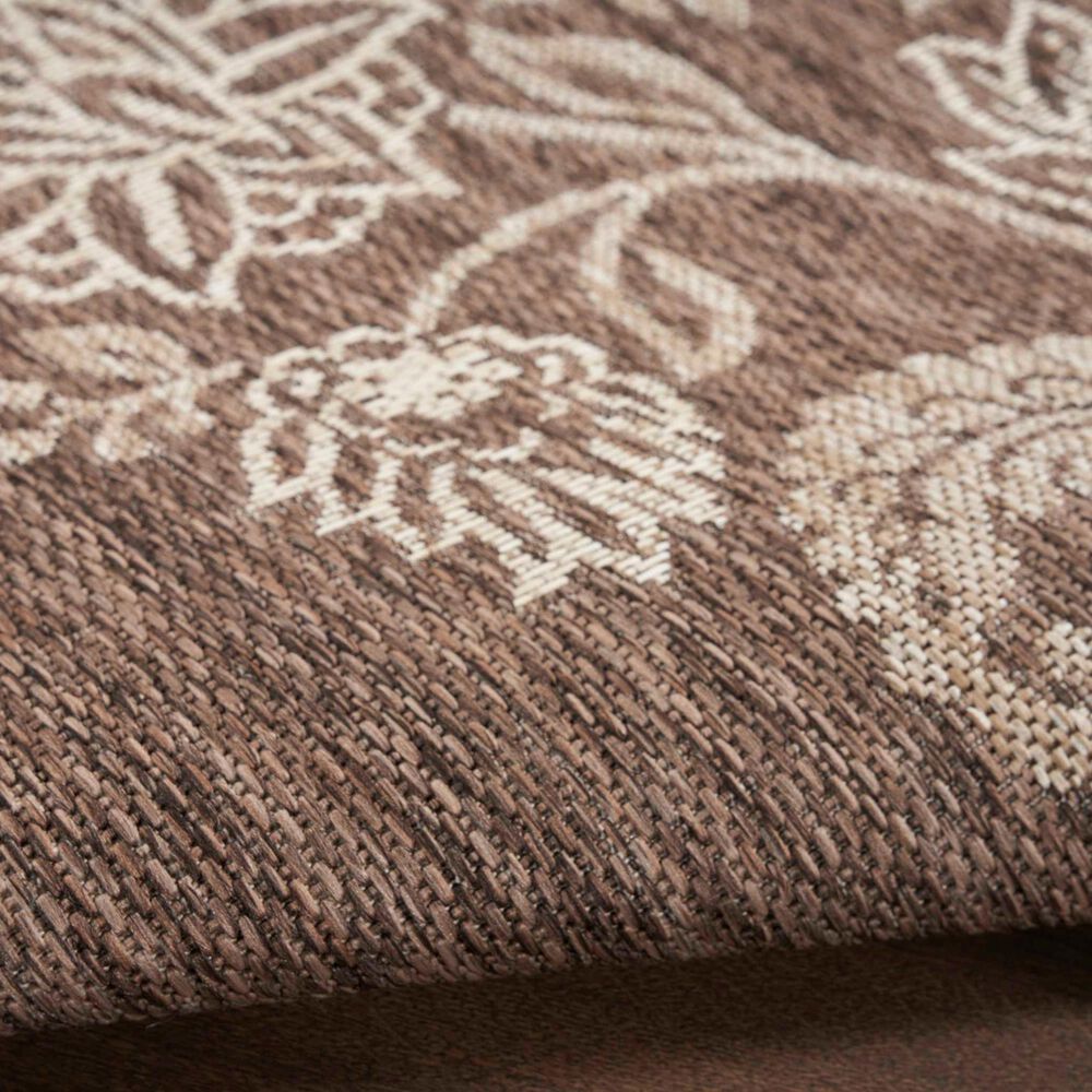 Nourison Garden Oasis Floral Mocha 6&#39; x 9&#39; Indoor/Outdoor Area Rug, , large