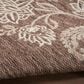 Nourison Garden Oasis Floral Mocha 6" x 9" Indoor/Outdoor Area Rug, , large