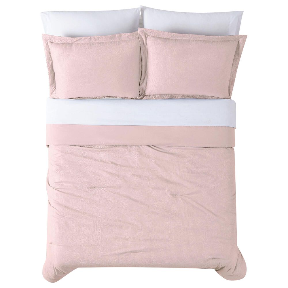 Pem America Truly Calm 5-Piece Twin Bed in a Bag in Blush and White, , large