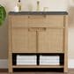 James Martin Vanities Solene 36" Single Bathroom Vanity in Seaside Oak with 3 cm Parisien Bleu Quartz Top and Rectangular Sink, , large