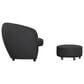Golden Wave Furniture Elliot Accent Chair and Ottoman with Casters in Charcoal, , large