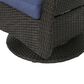 Hearth and Haven Liam Swivel Club Chair with Blue Cushion in Dark Brown (Set of 2), , large