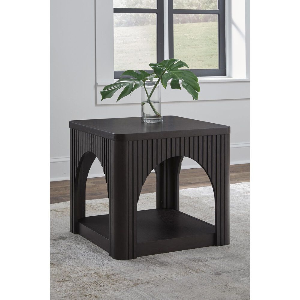Ashley Yellink Square End Table in Black, , large