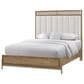 Sterling Timber Elure Queen Upholstered and Strap Panel Bed with 2 Nightstands in Latte, , large