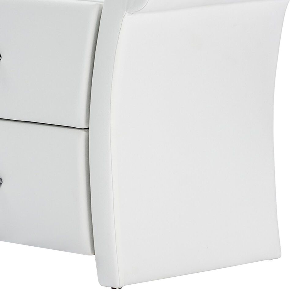 Baxton Studio Victoria 2-Drawer Nightstand in Matte White, , large