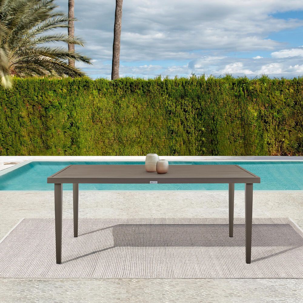 Blue River Silvana Outdoor Rectangular Dining Table in Gray - Table Only, , large