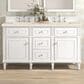 James Martin Vanities Lorelai 60" Double Vanity in Bright White with 3 cm Eternal Marfil Quartz Top, , large
