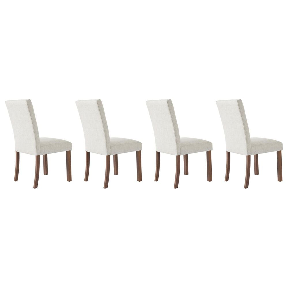 Hearth and Haven Side Chair with Beige Cushion in Wanut (Set of 4), , large