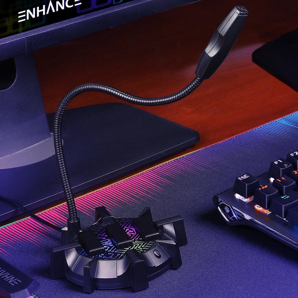 Enhance Microphone for PC with USB Plug and Mute Button in Black, , large