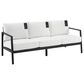 Linon Home Decor Holland Outdoor Sofa with White Cushions in Black, , large