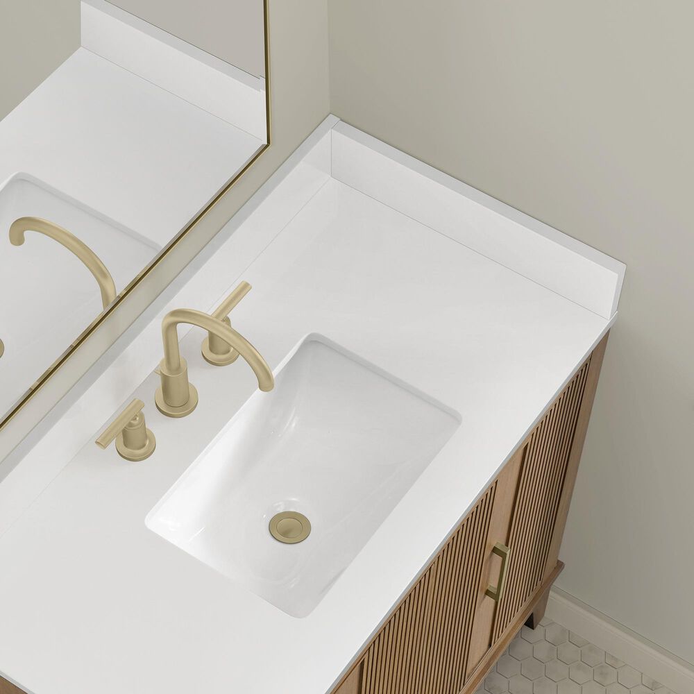 37B Fenwick 36" Single Bathroom Vanity in Kona with Glossy White Composite Stone Top and Backsplash, , large