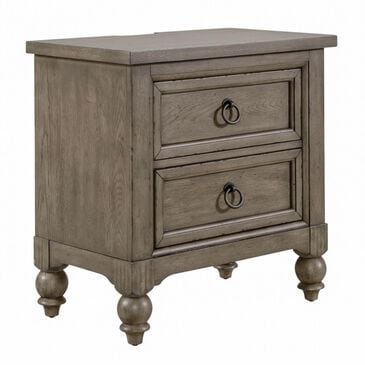 Belle Furnishings Americana Farmhouse 2 Drawer Nightstand in Dusty Taupe and Black, , large