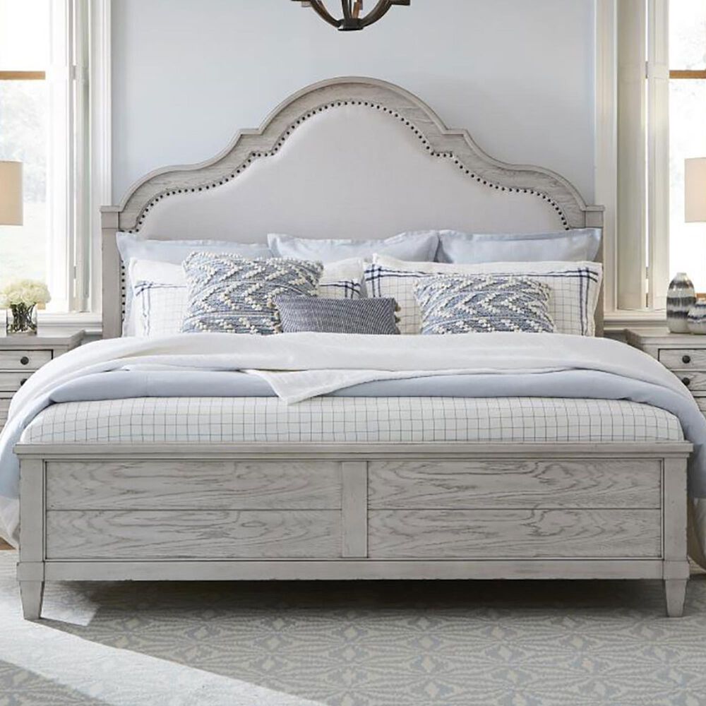 Legacy Classic Belhaven Queen Upholstered Panel Bed in Weathered Plank, , large