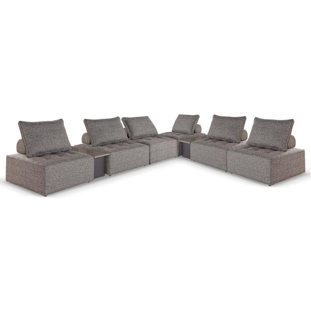 Ashley Bree Zee 8-Piece Outdoor Conversation Set with Two End Tables in Brown, , large