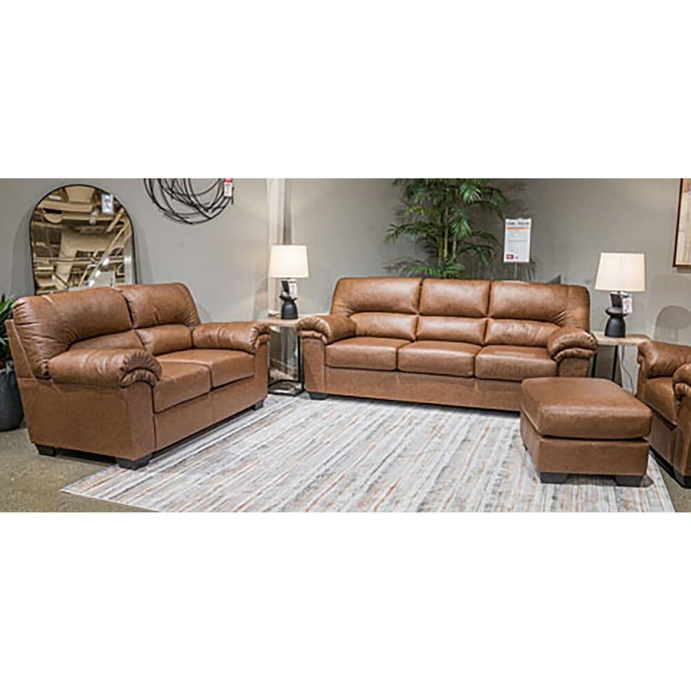 Ashley WillowBend Stationary Loveseat in Caramel, , large