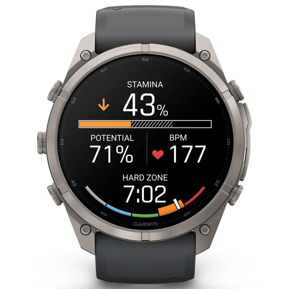 Garmin fenix 9 Pro inReach Smartwatch 51mm Titanium with Graphite and Black Silicone Band, , large