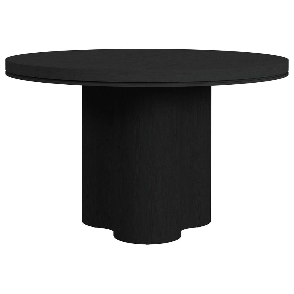 37B Rosalie Round Pedestal Dining Table in Black - Table Only, , large