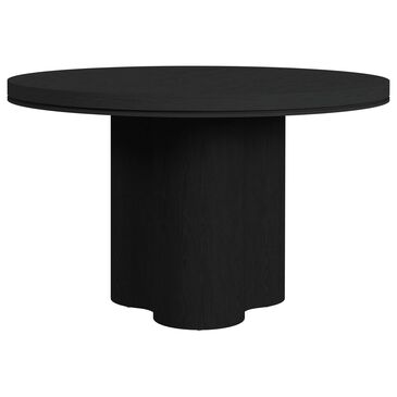 37B Rosalie Round Pedestal Dining Table in Black - Table Only, , large