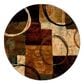 Oriental Weavers Hudson 2544B 7"8" Round Brown Area Rug, , large