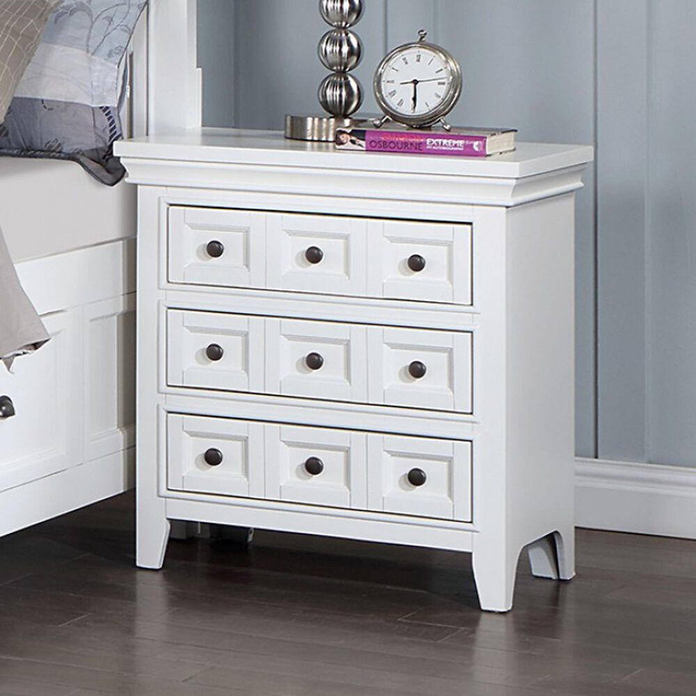 Furniture of America Castile 3-Drawer Nightstand in White, , large
