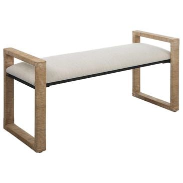 Uttermost Areca Bench in Natural and Black, , large