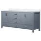 Lexora Home Jacques 72" Double Bathroom Vanity in Dark Grey with 2 cm White Cultured Marble Top and Rectangular Sinks, , large