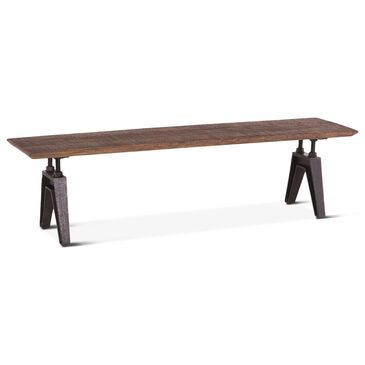 Home Trends & Design Carnegie 68" Dining Bench in Bandsaw Teak and Matte Black, , large