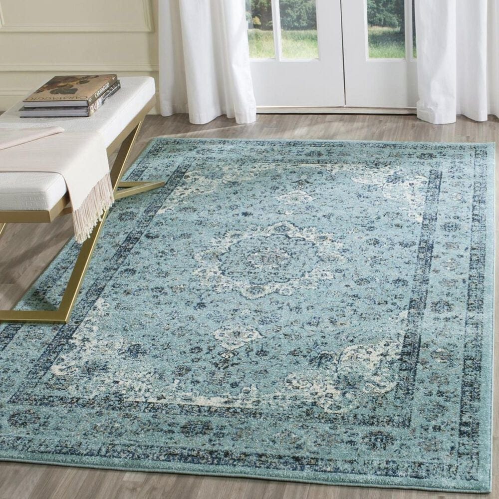 Safavieh Evoke EVK220E-5 5&#39;1&quot; x 7&#39;6&quot; Light Blue/Light Blue Area Rug, , large