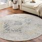 Surya Aisha 6"7" Round Charcoal, Gray, Mustard and Light Gray Area Rug, , large