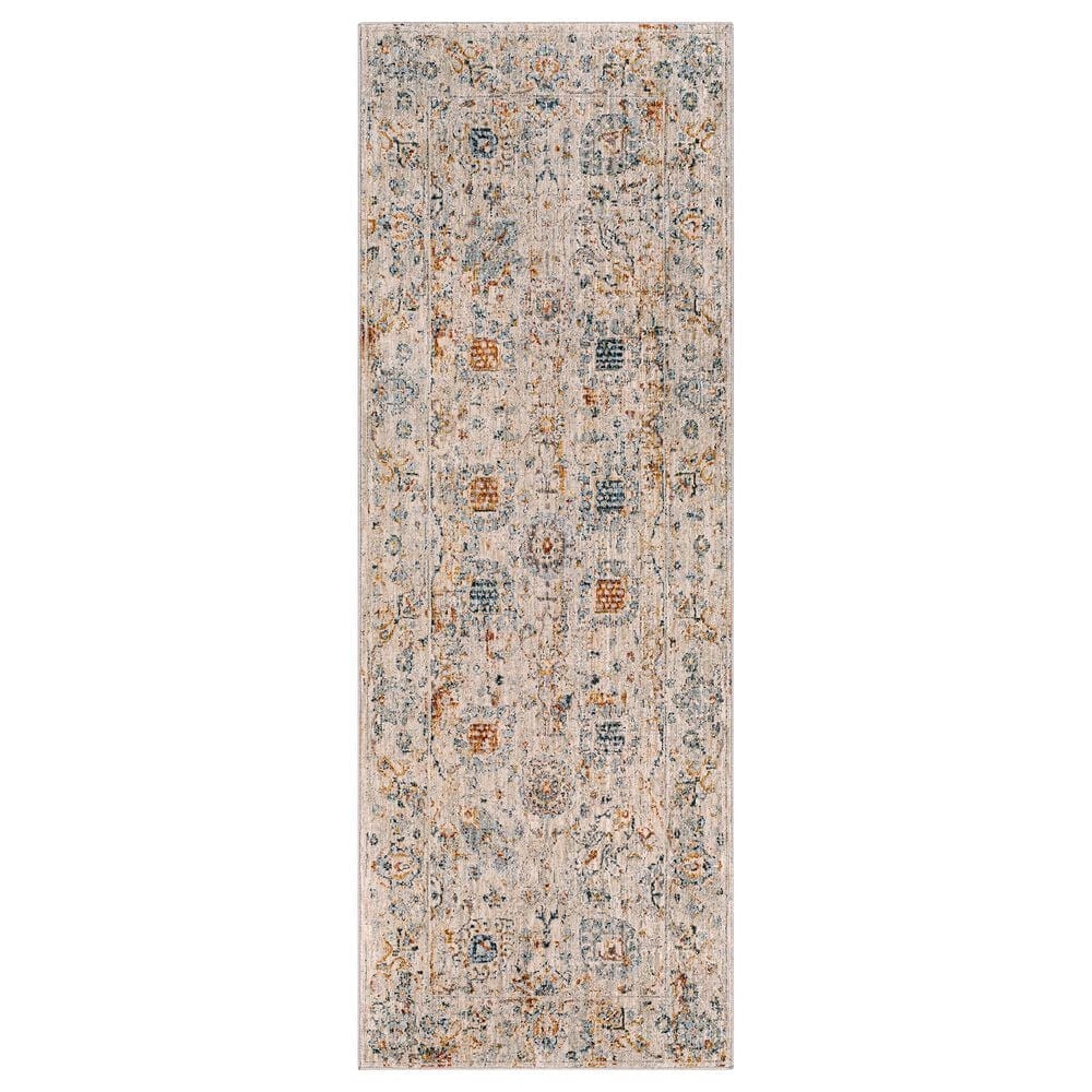 Surya Laila LAA-2317 2"7" x 10" Teal, Orange, Sage, Saffron, Gray and Cream Runner, , large