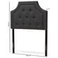 Baxton Studio Mars Twin Upholstered Panel Headboard in Dark Grey, , large