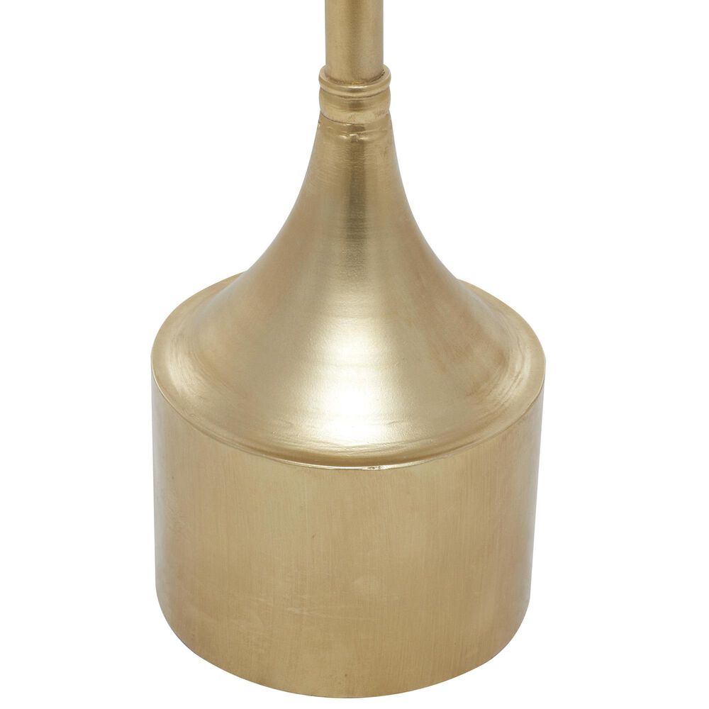 Maple and Jade Pedestal End Table in White and Gold, , large