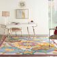 Nourison Aloha 6" x 9" Bright Blue, Neutral Ivory, Yellow and Red Indoor/Outdoor Area Rug, , large