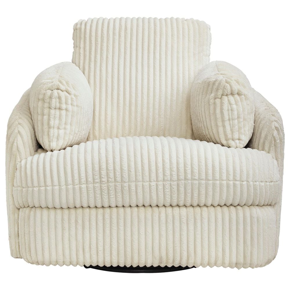 Ashley Tie-Breaker Manual Swivel Glider Recliner in Ivory, , large