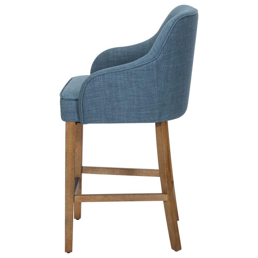 Valor Living Paloma 26" Counter Stool with Navy Upholstery in Medium Oak, , large