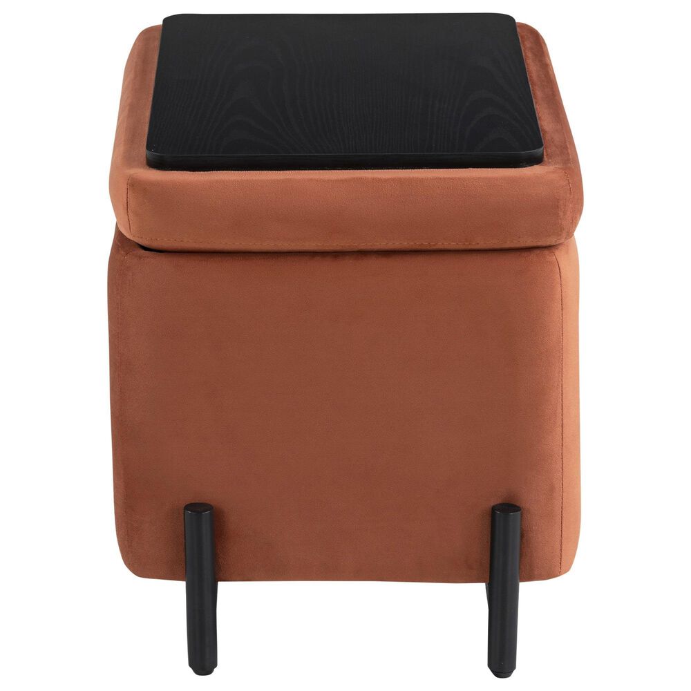 Lifestyle Solutions Kona Small Storage Ottoman in Rust, , large