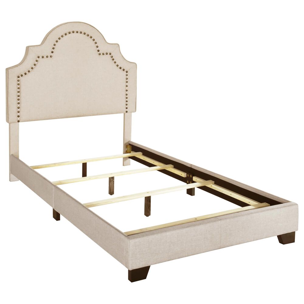 Accentric Approach Anne Twin Upholstered Bed in Cream, , large