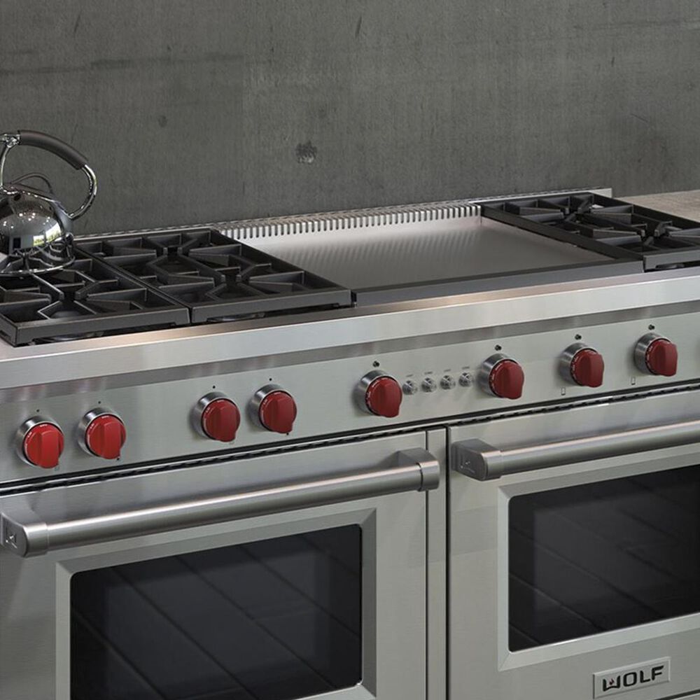 Wolf 60" Double Gas Range in Stainless Steel Nebraska Furniture Mart