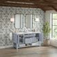 James Martin Vanities Breckenridge 60" Double Bathroom Vanity in Serenity Blue with 3 cm Carrara White Marble Top and Rectangular Sinks, , large