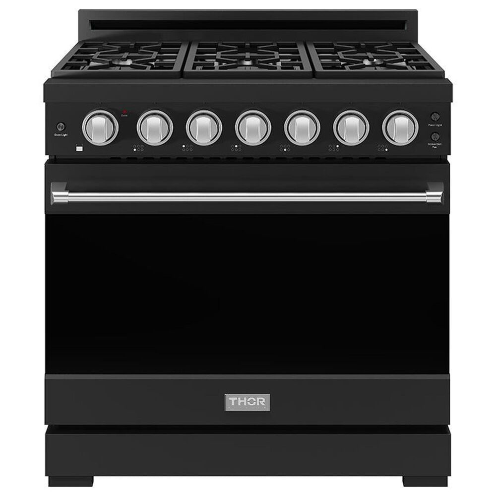 Thor Kitchen Gordon Ramsay 6 Cu. Ft. Professional Liquid Propane Range with Stainless Steel Handle Kit in Black, , large