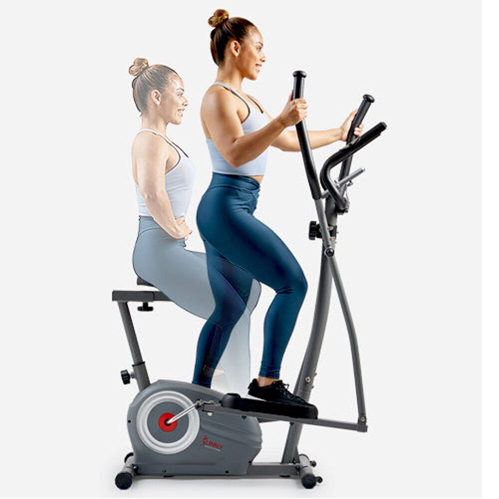 Sunny Health &amp; Fitness Smart Compact Sit and Stand Elliptical in Gray, , large