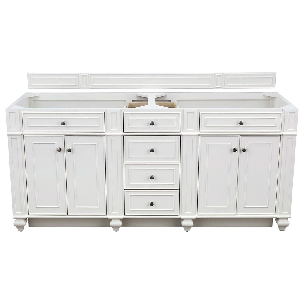 James Martin Vanities Bristol 72" Double Bathroom Vanity in Bright White with 3 cm Eternal Jasmine Pearl Silestone Top, Rectangular Sinks and FreePower Wireless Charger, , large