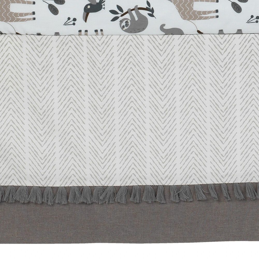Lambs and Ivy Baby Jungle Animals 4-Piece Crib Bedding Set in Gray, White and Taupe, , large